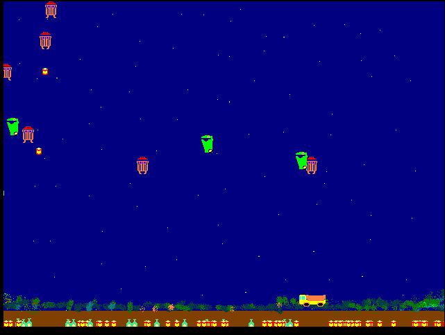 screen shot of waste invaders prototype game